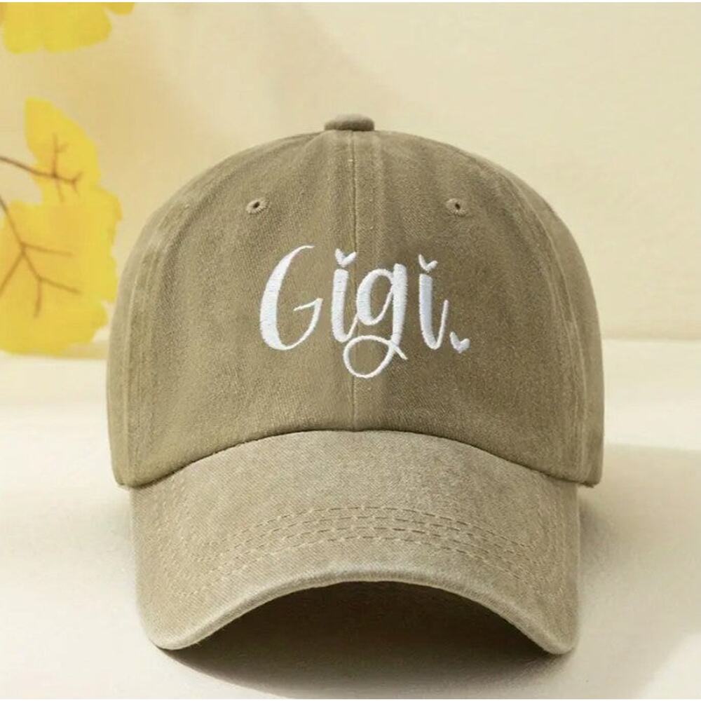 Tan "Gigi" Embroidered Baseball Cap - Picture 2 of 2